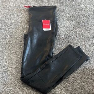 Spanx Black Faux Leather Leggings